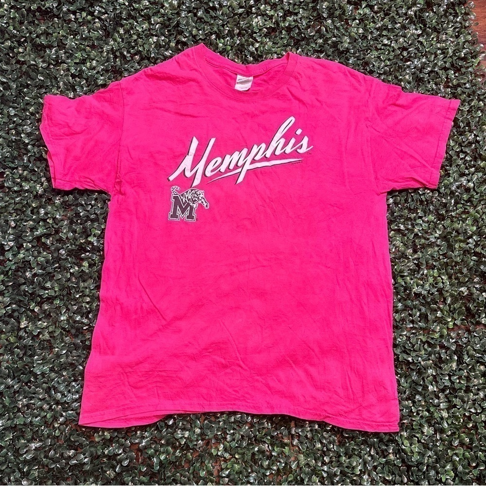Vintage VTG Pink Memphis Tigers Large T-Shirt Unisex w/ Gildan Tag
